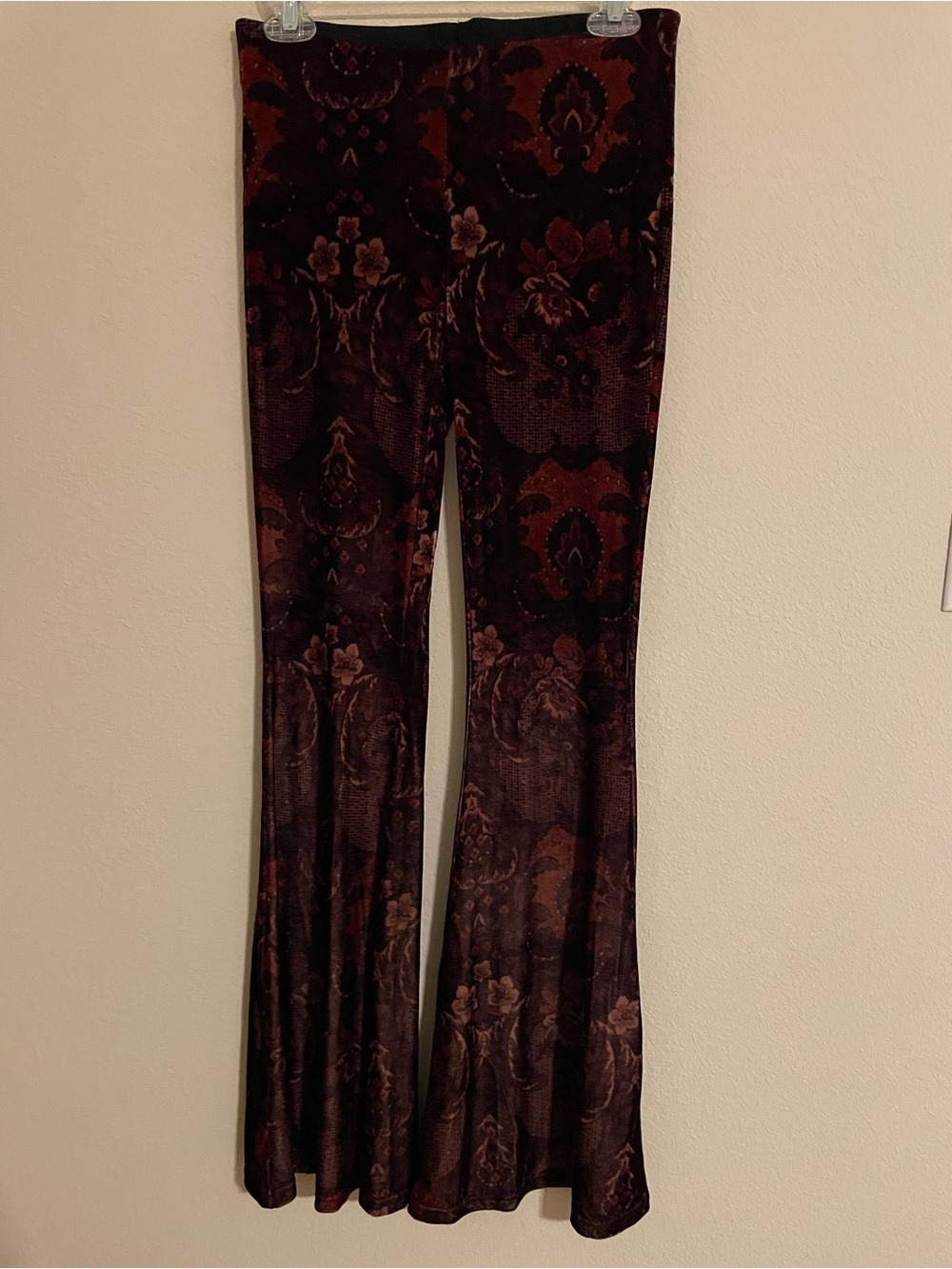 Free People Maura Velvet  Pull On Flare Pants Size XS - Picture 2 of 7
